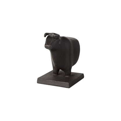 Black Cast Aluminum Bull Bookends