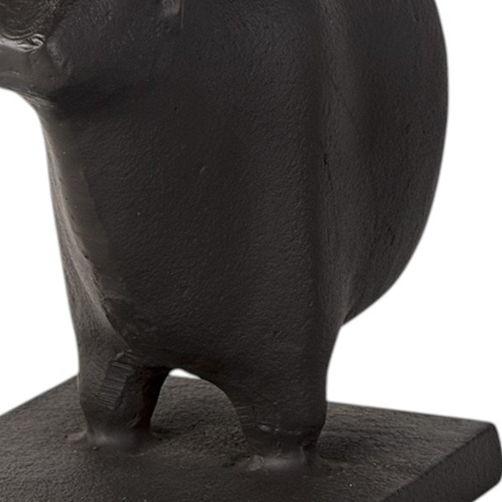 Set of Two 7" Black Fabric Bull Decorative Bookends — view 7