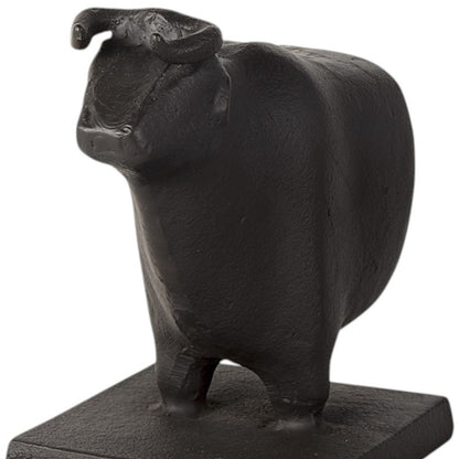 Black Cast Aluminum Bull Bookends