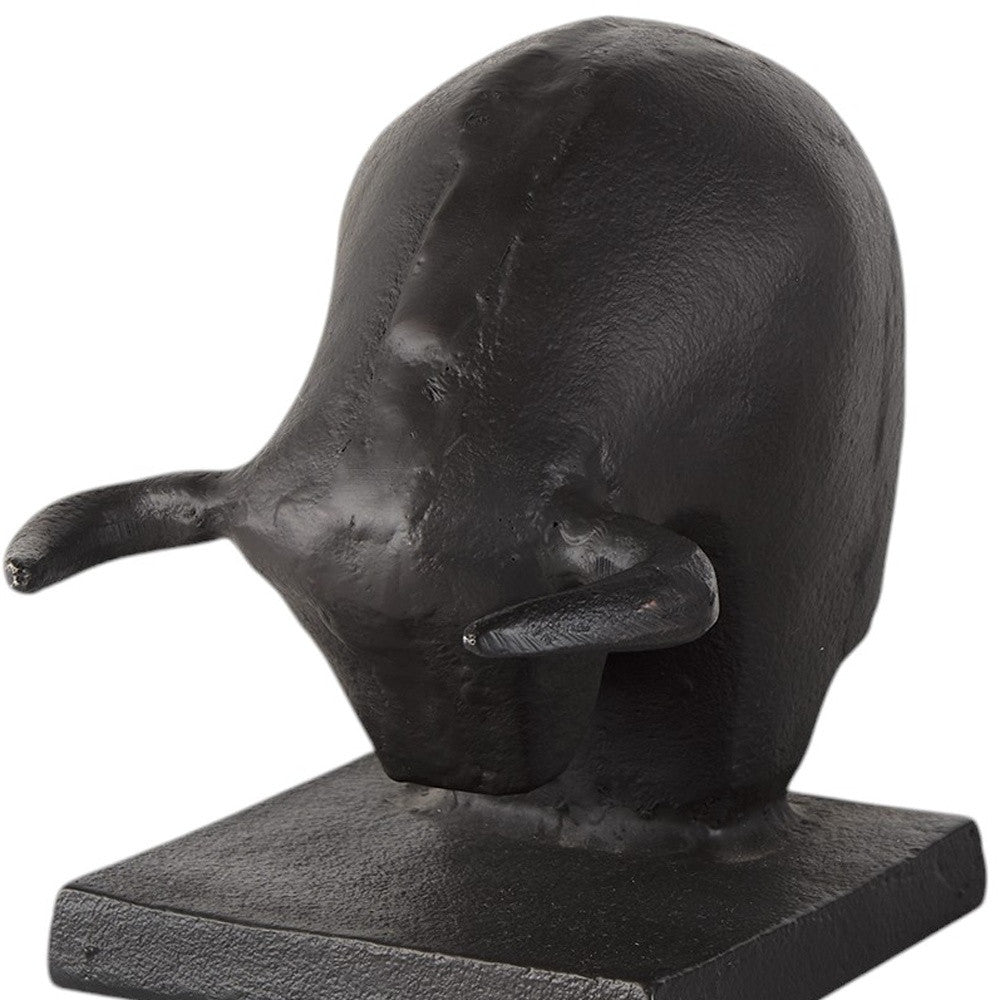 Set of Two 6" Black Metal Bull Decorative Bookends