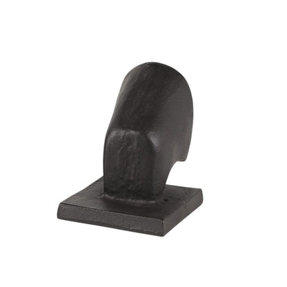 Set of Two 6" Black Metal Bull Decorative Bookends HomeRoots