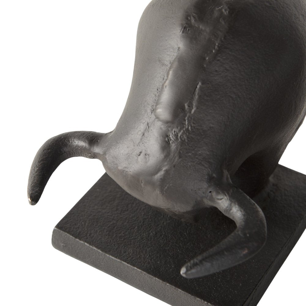 Set of Two 6" Black Metal Bull Decorative Bookends — view 12