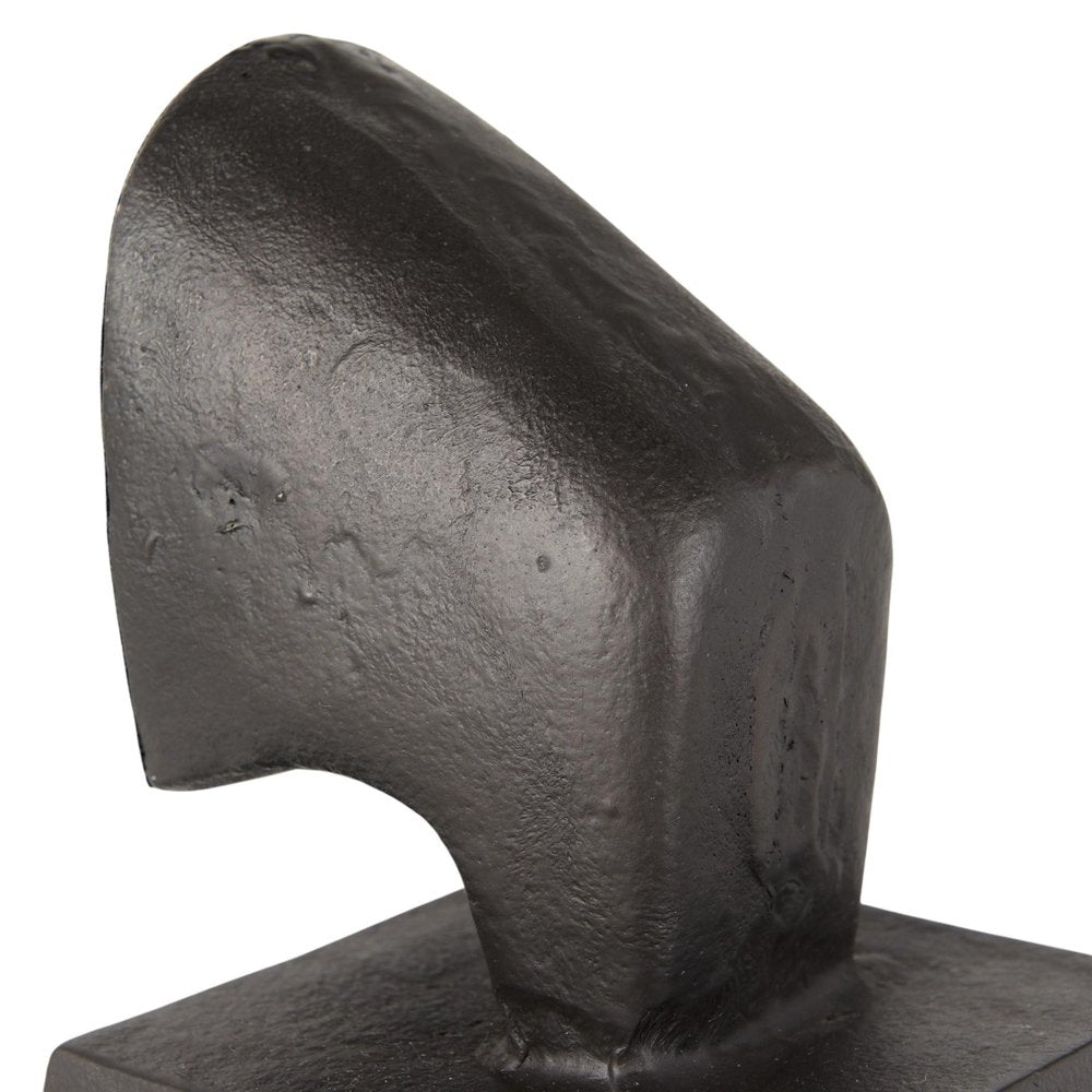 Set of Two 6" Black Metal Bull Decorative Bookends HomeRoots