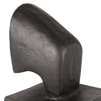 Set of Two 6" Black Metal Bull Decorative Bookends HomeRoots