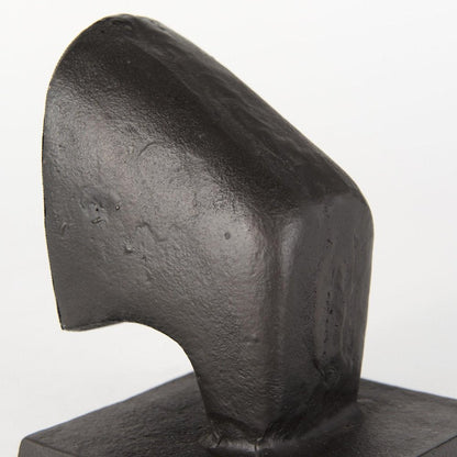Set of Two 6" Black Metal Bull Decorative Bookends HomeRoots