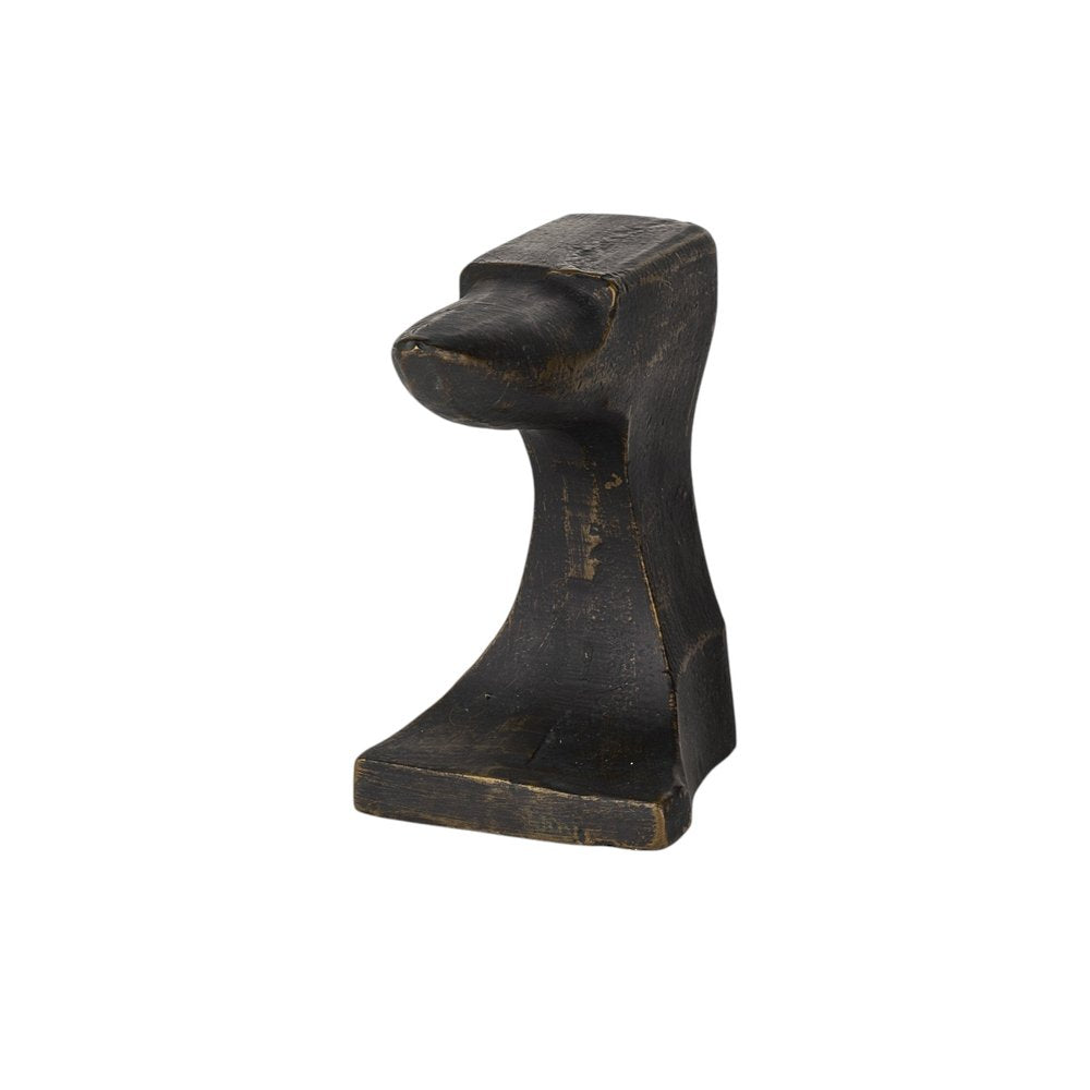 Set of Two 6" Black And Gold Polyresin Decorative Bookends HomeRoots