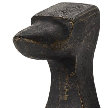 Set of Two 6" Black And Gold Polyresin Decorative Bookends HomeRoots