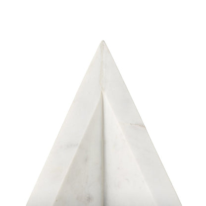 Set of Two White Marble Decorative Bookends HomeRoots