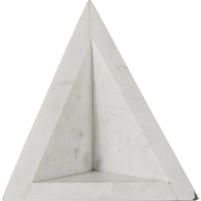 Set of Two White Marble Decorative Bookends HomeRoots