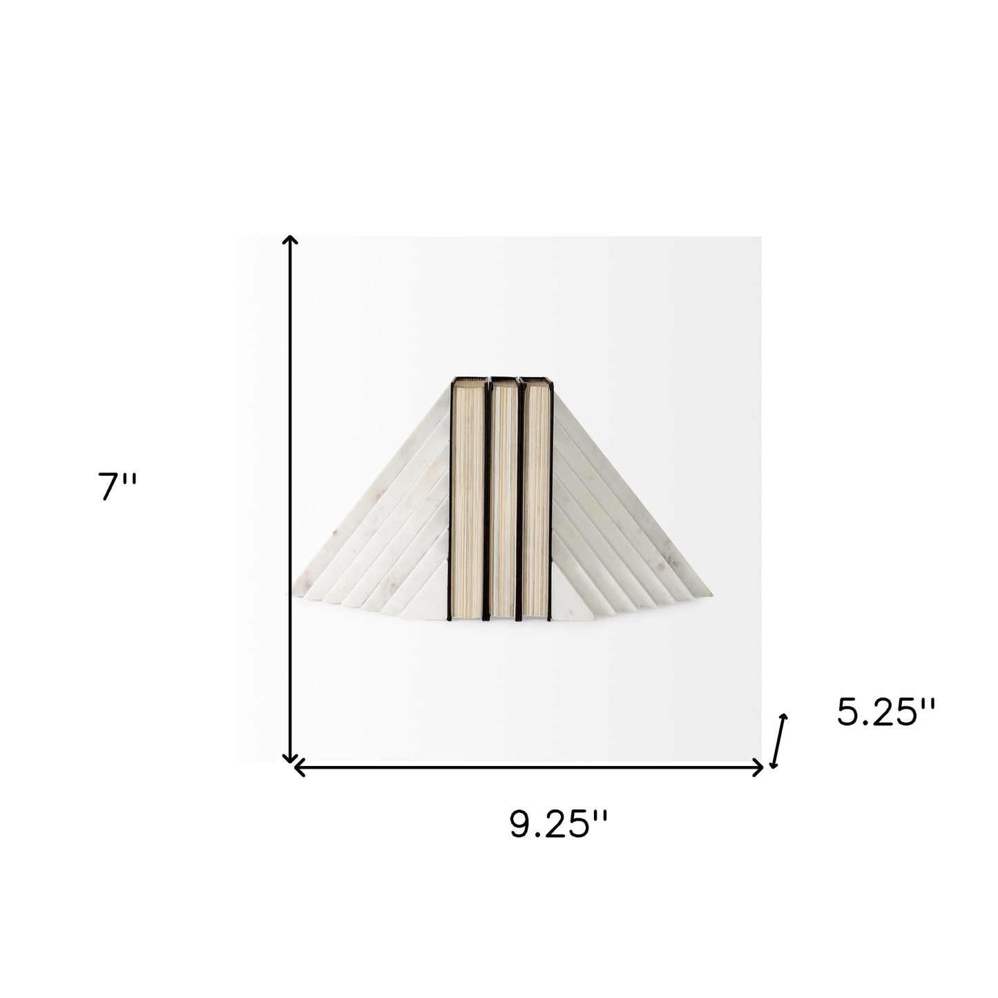 3D Modern Stepped Triangle Marble Bookends