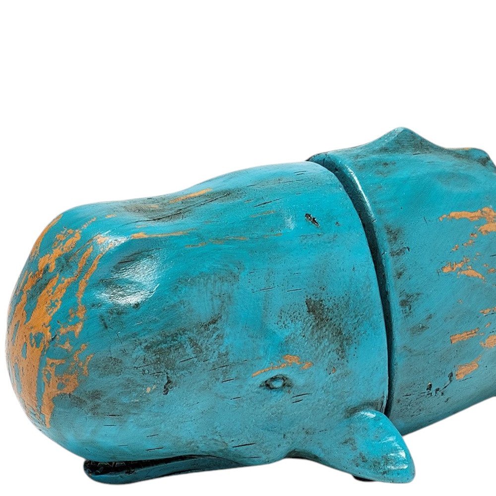 Set of Two Aqua Resin Whale Decorative Bookends HomeRoots