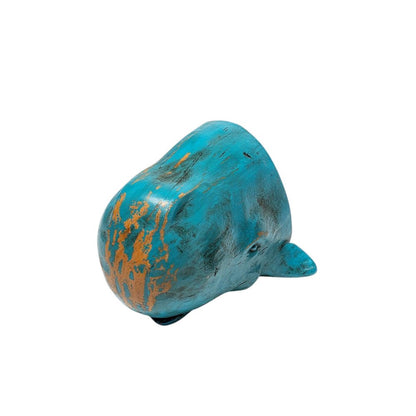 Set of Two Aqua Resin Whale Decorative Bookends HomeRoots
