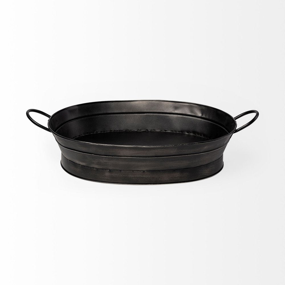 14" Black Metal Basket HomeRoots