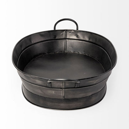 14" Black Metal Basket HomeRoots
