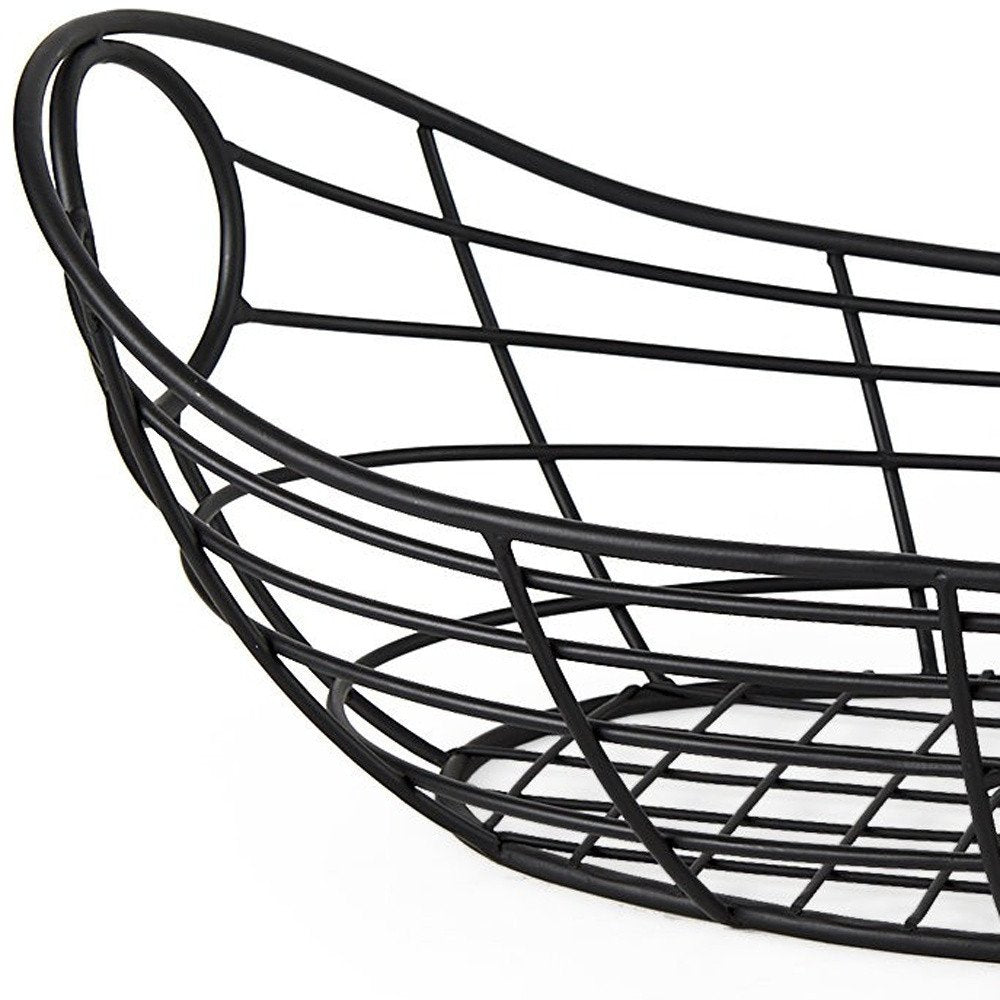 22" Black Metal Basket HomeRoots