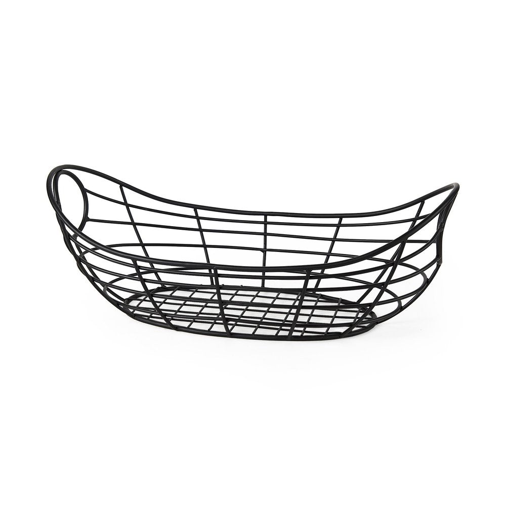 22" Black Metal Basket HomeRoots
