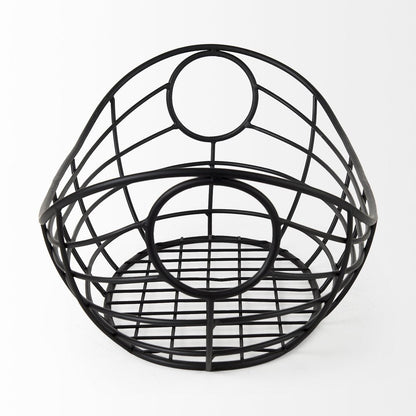 22" Black Metal Basket HomeRoots