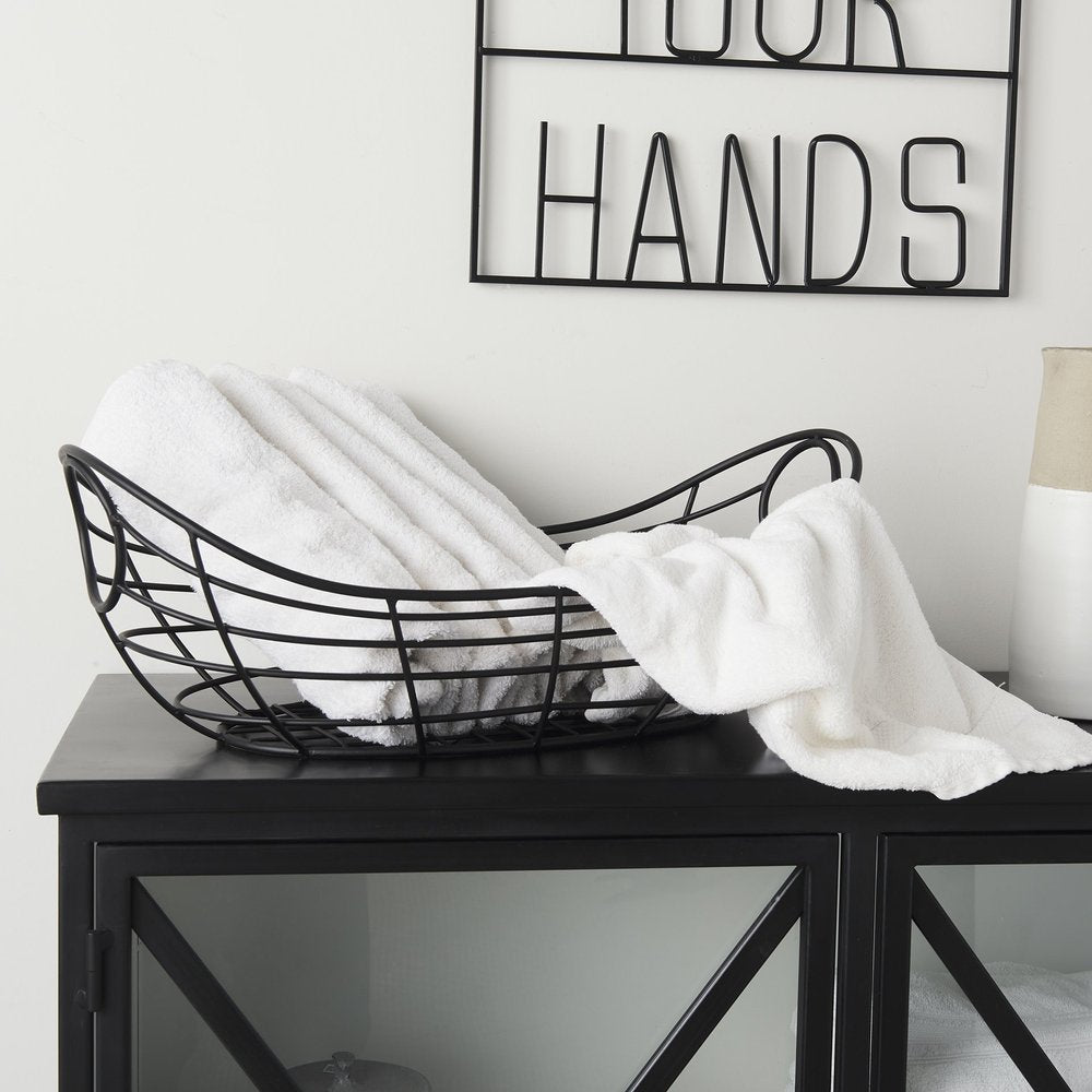 22" Black Metal Basket HomeRoots