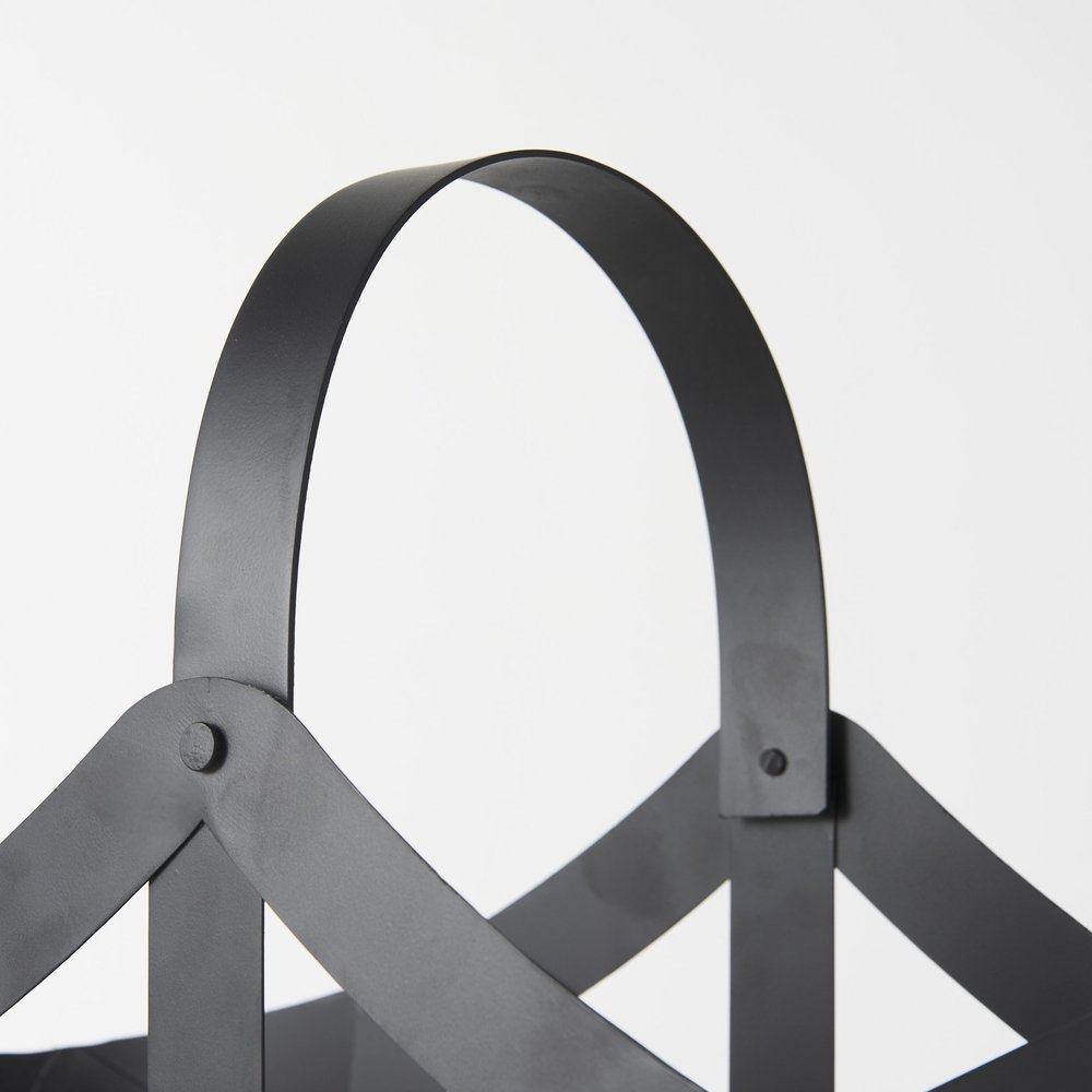 Set Of Two Black Geometric Metal Baskets HomeRoots