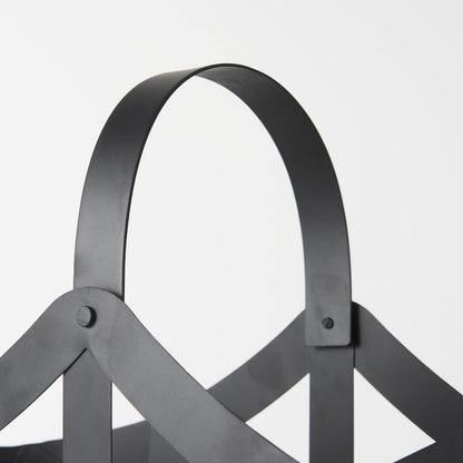 Set Of Two Black Geometric Metal Baskets HomeRoots