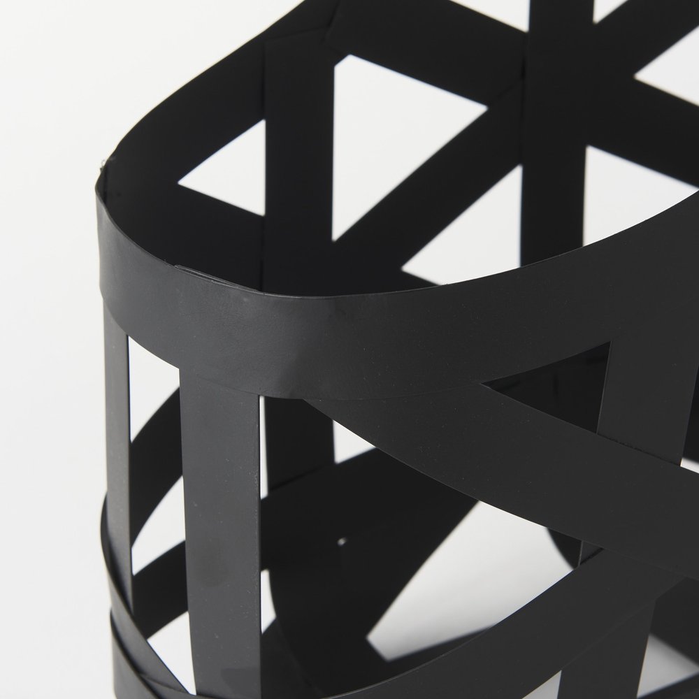 Set Of Two Black Geometric Metal Baskets HomeRoots