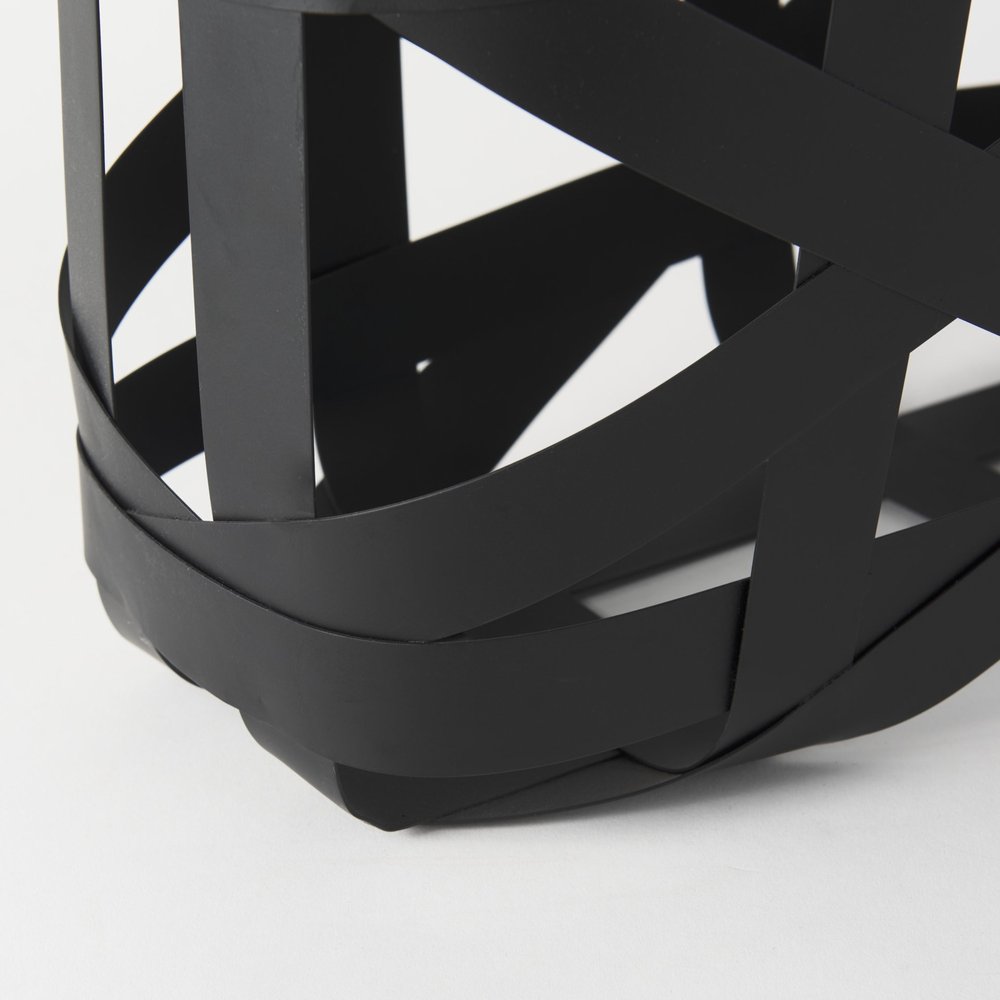 Set Of Two Black Geometric Metal Baskets HomeRoots