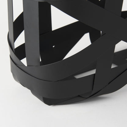 Set Of Two Black Geometric Metal Baskets HomeRoots