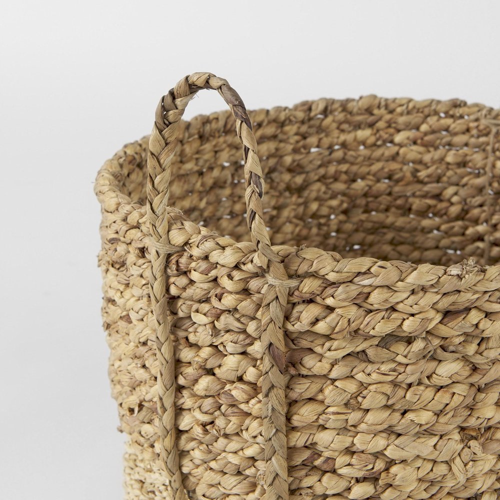 Set of Three Brown Wicker Basket HomeRoots