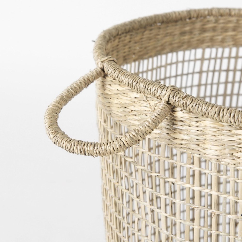 Set of Three Natural Wicker Basket HomeRoots