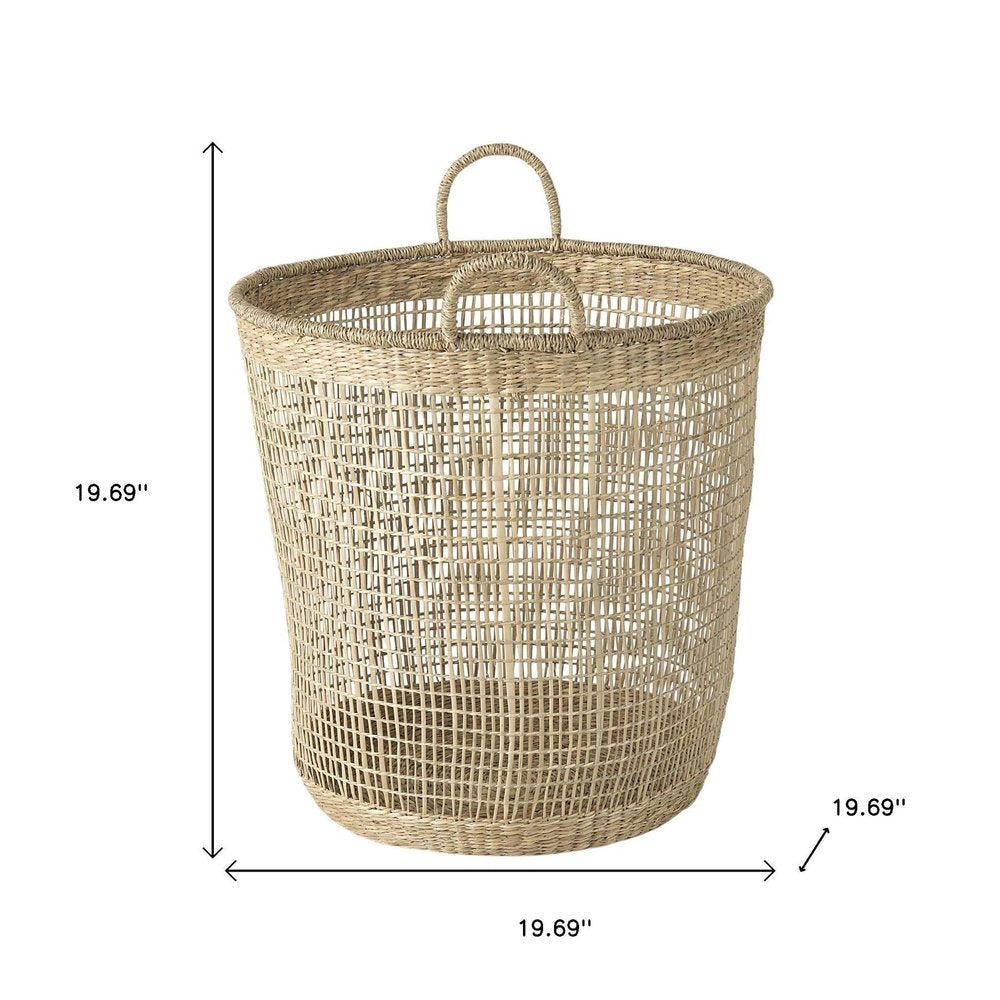 Set of Three Natural Wicker Basket HomeRoots