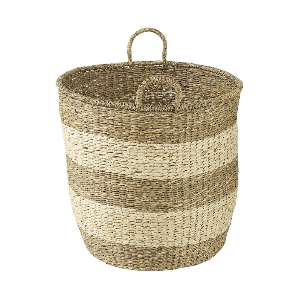 Set of Two Natural And Beige Wicker Basket HomeRoots