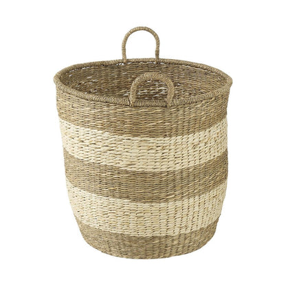 Set of Two Natural And Beige Wicker Basket HomeRoots