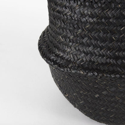 Set of Three Black Wicker Basket HomeRoots