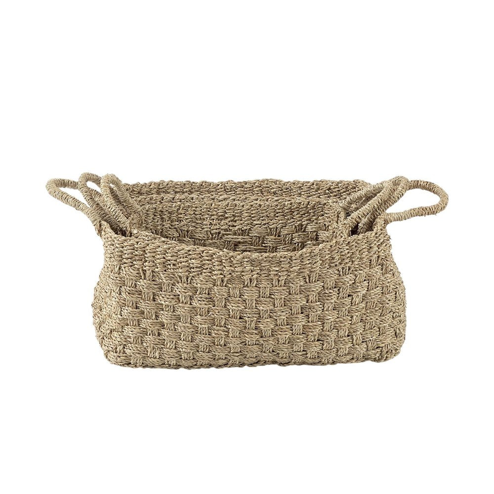Set of Three Natural Wicker Basket — view 5
