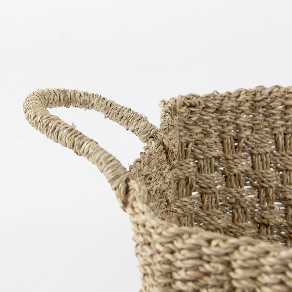 Set of Three Natural Wicker Basket — view 4