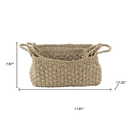 Set of Three Natural Wicker Basket HomeRoots