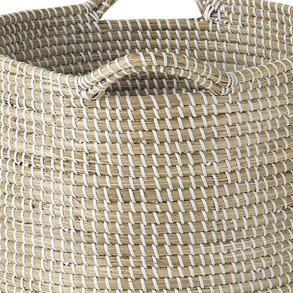 Set of Three Beige And White Wicker Desk Organizer HomeRoots