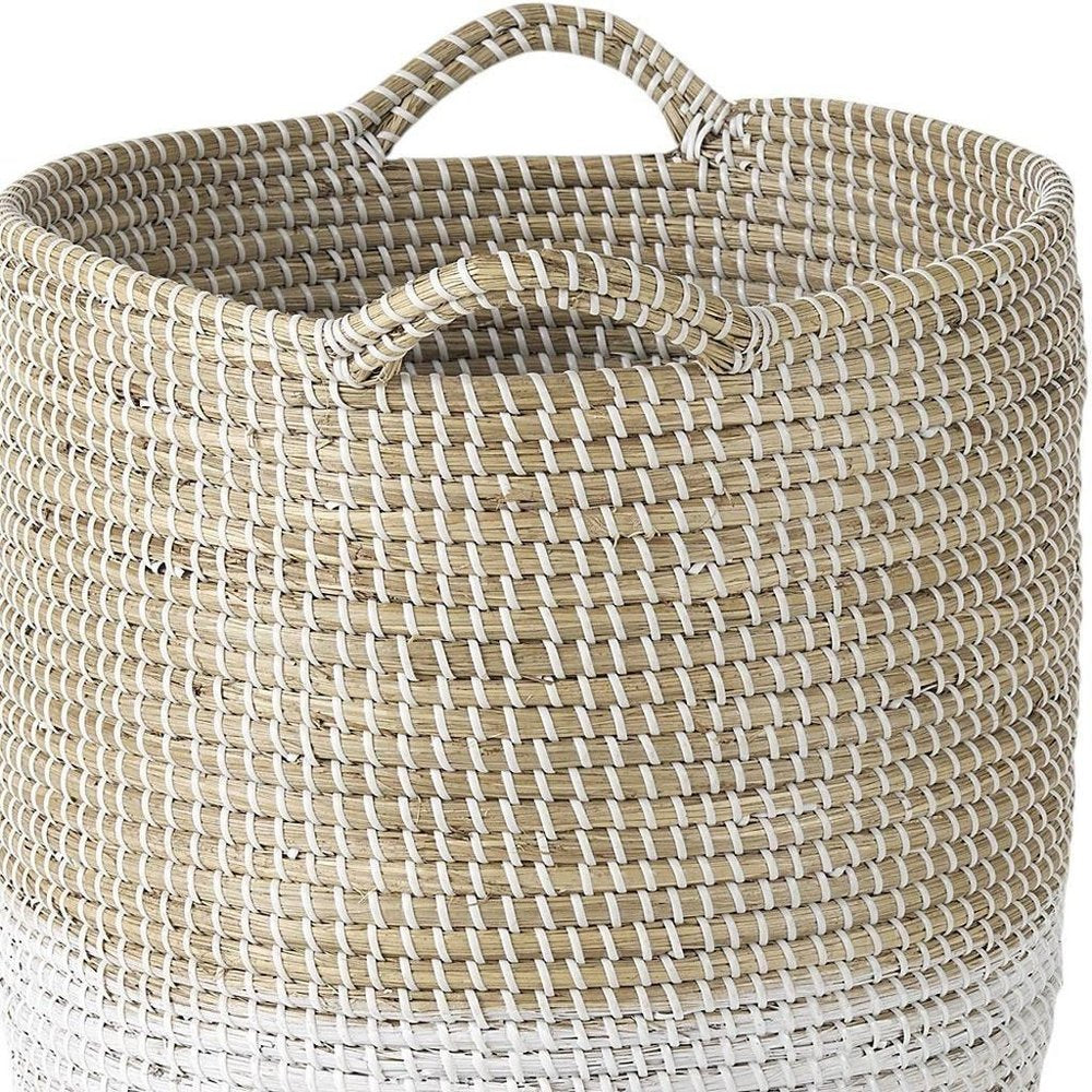 Set of Three Beige And White Wicker Desk Organizer HomeRoots
