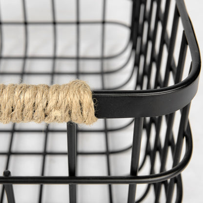 Set Of Two Black Metal Baskets