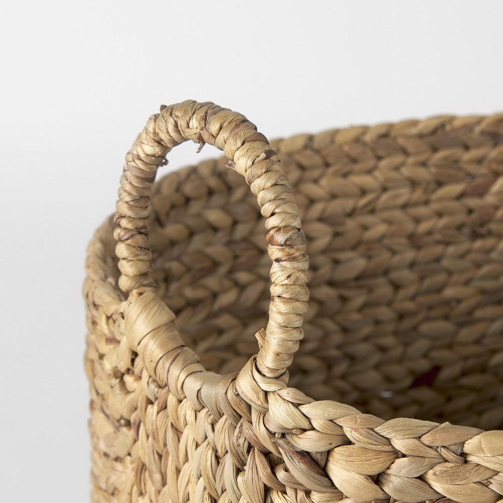 Set of Three Brown Wicker Basket HomeRoots