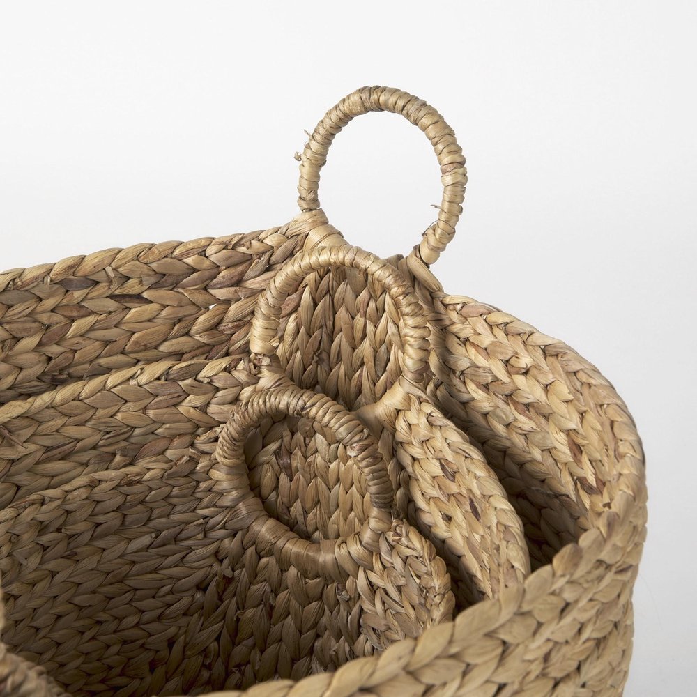 Set of Three Brown Wicker Basket — view 4