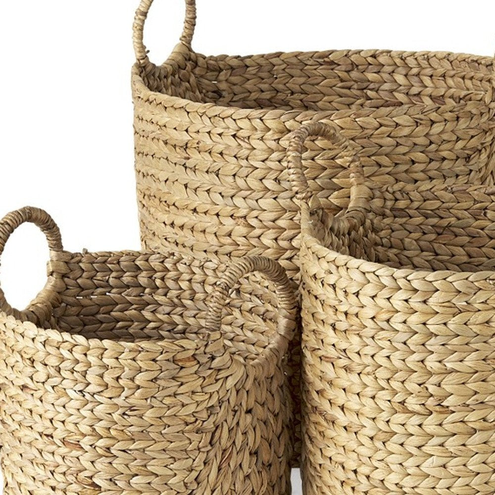 Set of Three Brown Wicker Basket — view 7