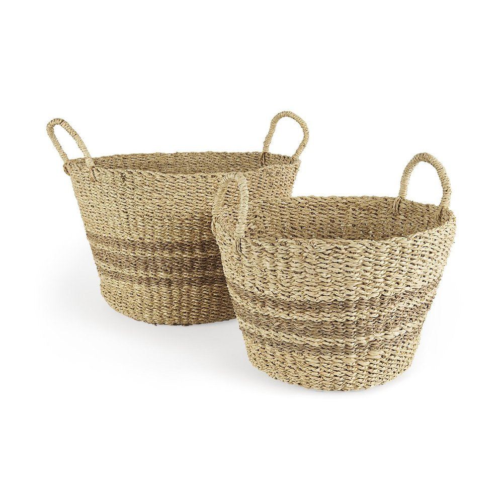 Set of Two Brown Wicker Basket — view 7