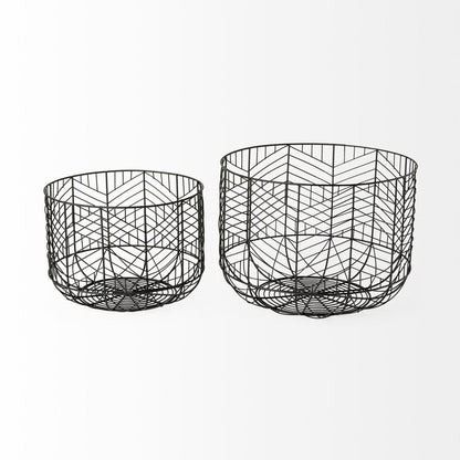 Set of Two Black Metal Tabletop Sculpture HomeRoots
