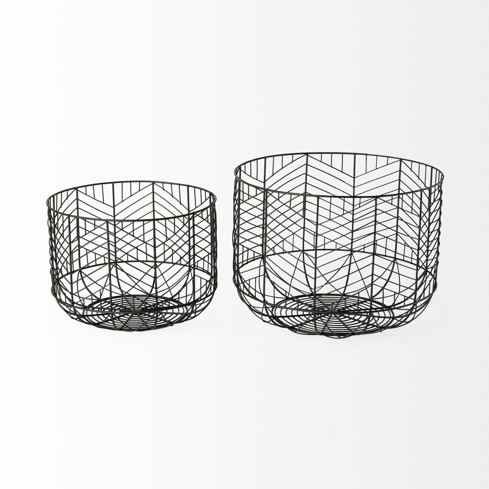Set of Two Black Metal Tabletop Sculpture HomeRoots