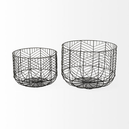 Set of Two Black Metal Tabletop Sculpture HomeRoots