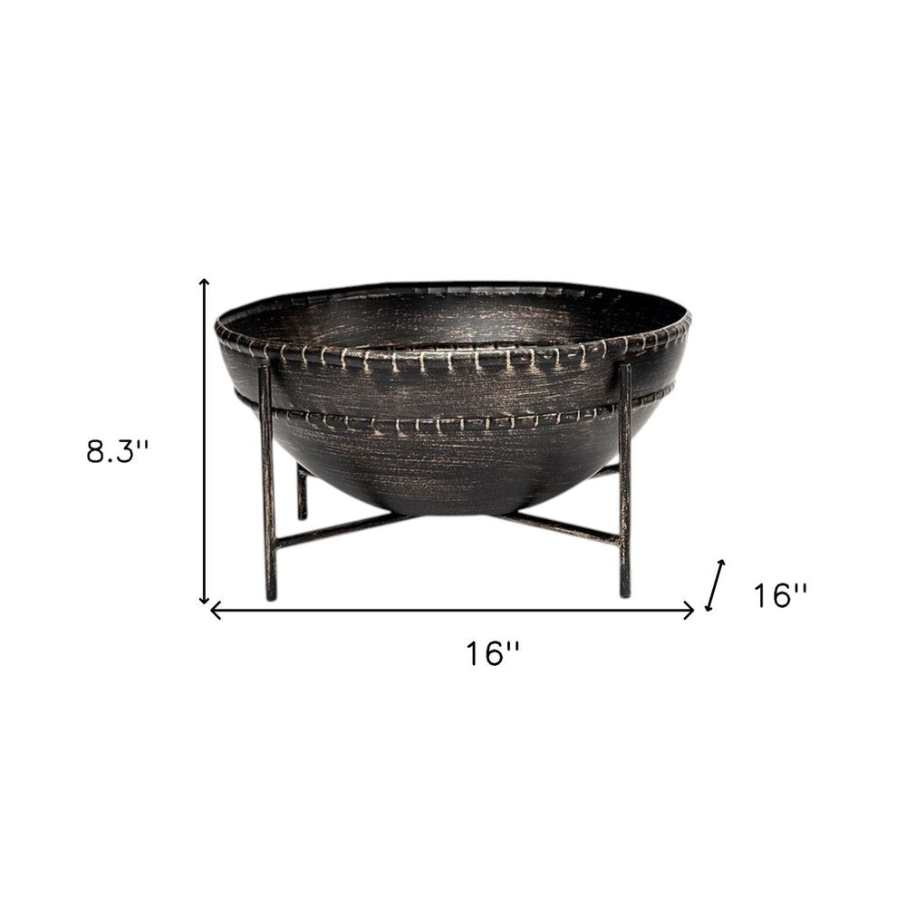 Set of Two Black Metal Decorative Bowl HomeRoots