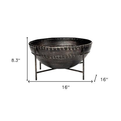 Set of Two Black Metal Decorative Bowl HomeRoots