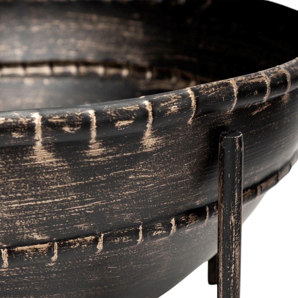 Set of Two Black Metal Decorative Bowl HomeRoots