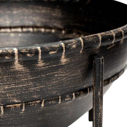 Set of Two Black Metal Decorative Bowl HomeRoots